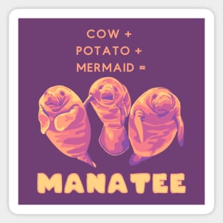 Cow + Potato + Mermaid = Manatee Sticker